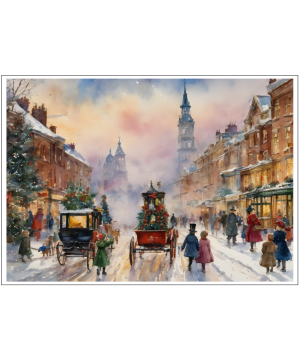Art Print - Lustre - Landscape - A3 - Edwardian Christmas Lane