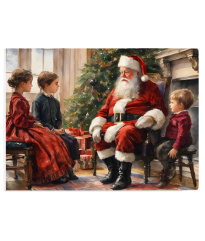 Tempered Glass Chopping Board - Meeting Father Christmas
